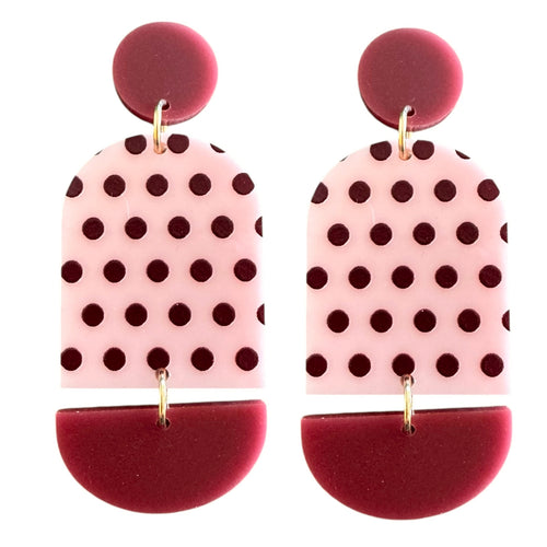 Pink Polka Dot Dangles