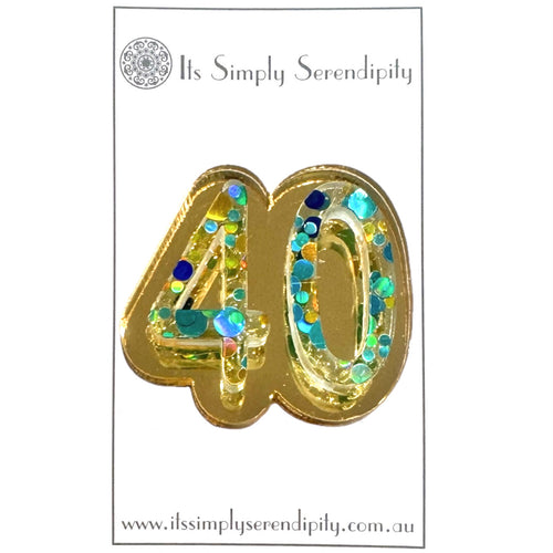 40th Birthday Number - Brooch