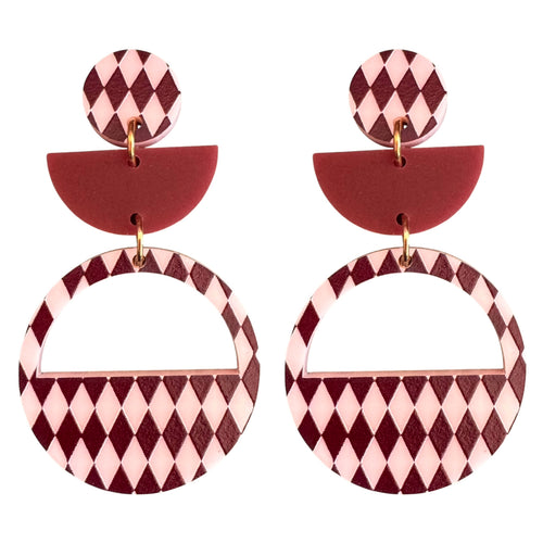 Pink Harlequin Dangle