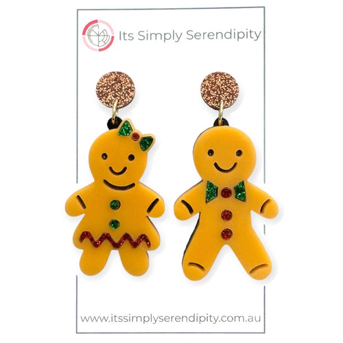 Gingerbread Couple - Dangle Earrings