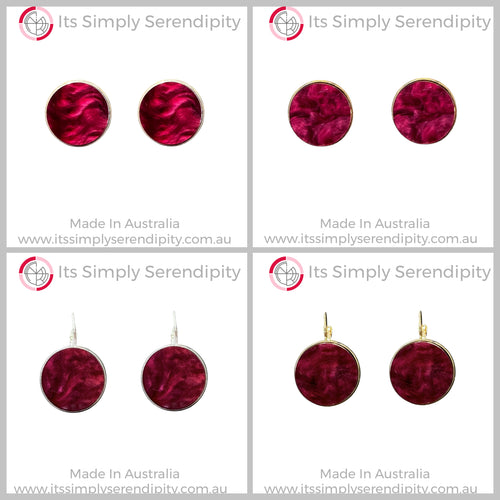 Burgundy - Marble - Bezel Set