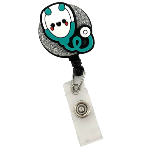 Badge Reel - Turquoise Stethoscope