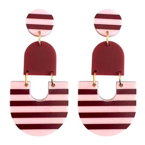 Pink Stripe Dangles