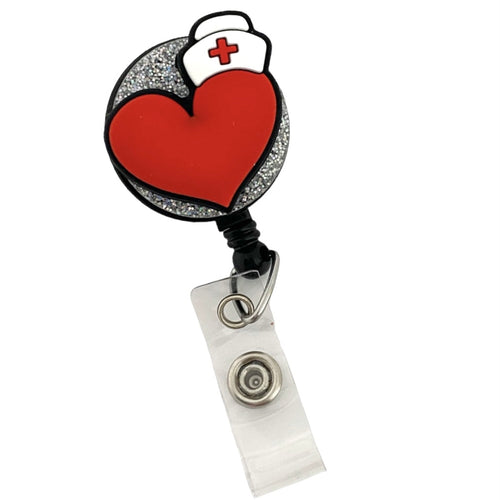 Badge Buddy - Red Heart with Nurse Hat