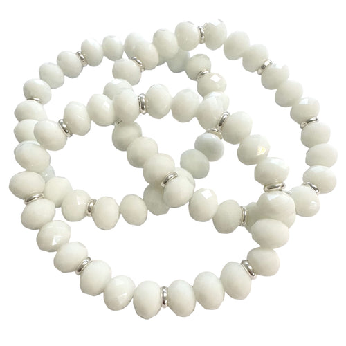 Lustre Bracelet - White - 10mm Bead