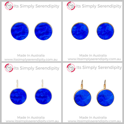Electric Blue - Marble - Bezel Set