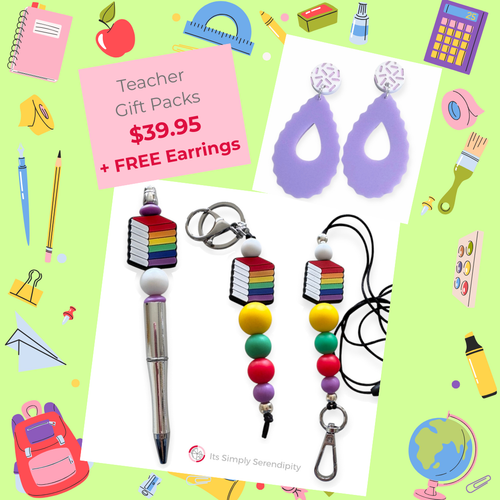 Teacher Bundle - Book Stack - FREE Earrings