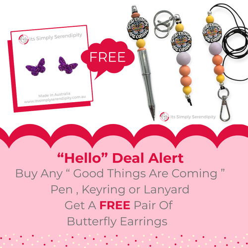 Good Things Are Coming - Lanyard + FREE Butterfly Earrings