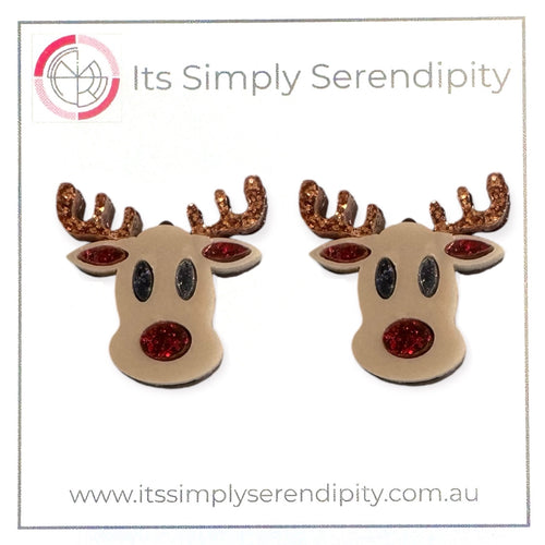 Rudolph The Red Nose Reindeer - Stud Earrings