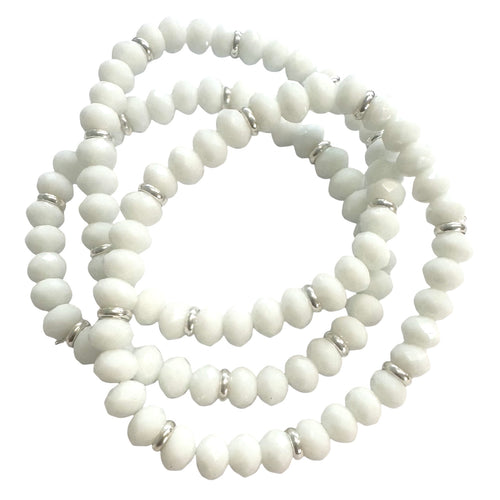 Lustre Bracelet - White - 8mm Bead