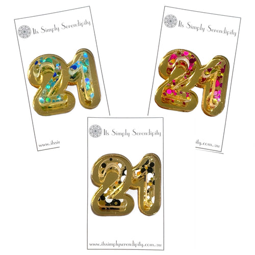 21st Birthday Number - Brooch