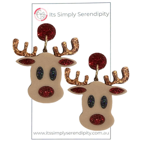 Rudolph The Red Nose Reindeer - Dangle Earrings