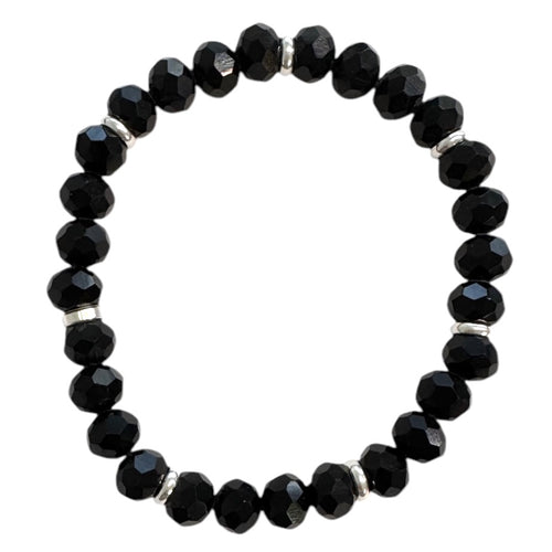 Lustre Bracelet - Black - 8mm Bead