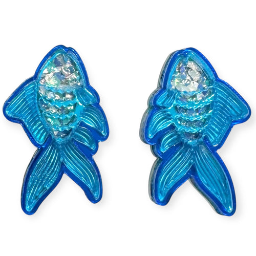 Blue-tiful Fins - Stud Earrings