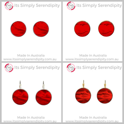 Red - Marble - Bezel Set