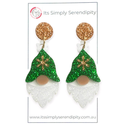 Christmas Elf Gnome - Dangle Earrings