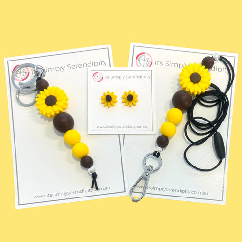 Key Holder Bundle with FREE Earrings - Sunny Sunflower