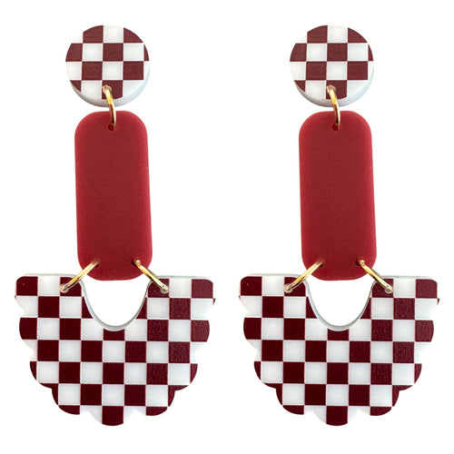 Blue Check Dangles