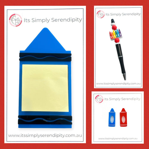 Teachers Gift Bundle - With FREE Earrings - Blue Crayon