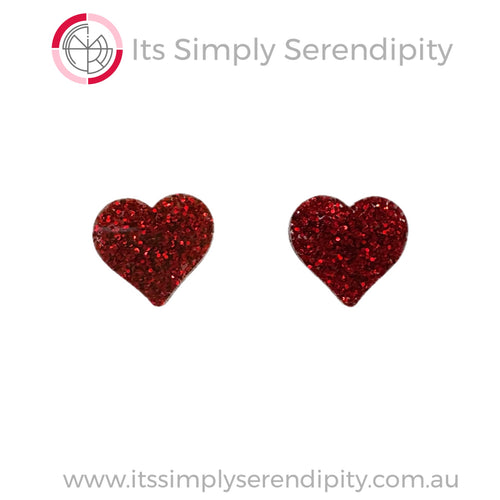 Romantic Red Hearts - Studs