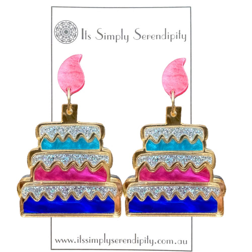 Birthday Cake - Brights - Dangles