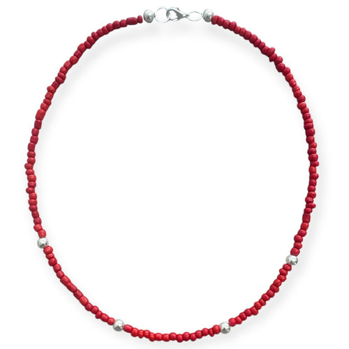 Simple Singles - Necklace - Red