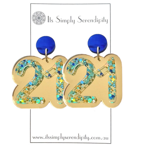 21st Birthday Number Earrings - Dangles