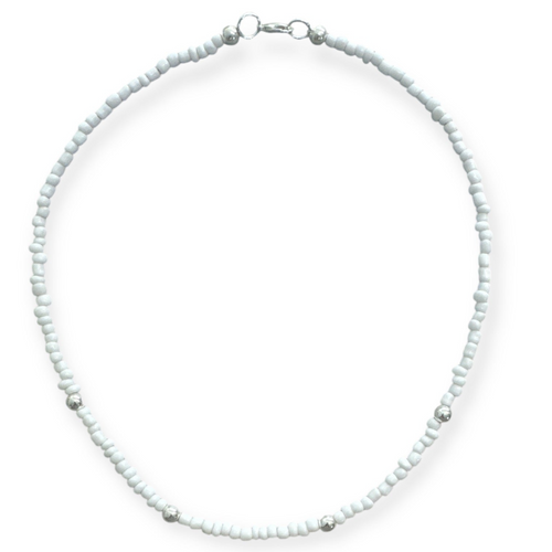 Simple Singles - Necklace - White