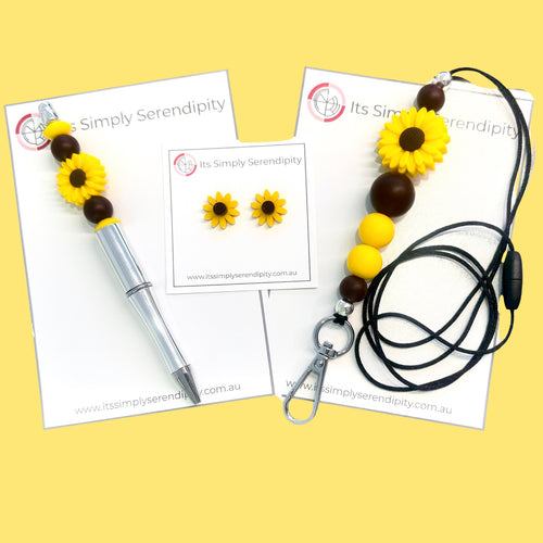 Lanyard Bundle with FREE Earrings - Sunny Sunflower