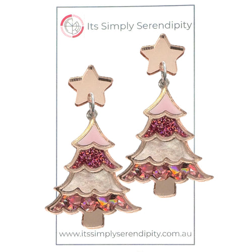 Christmas Tree - Four Seasons - Rose Gold - Dangles