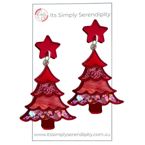 Christmas Tree - Four Seasons - Red - Dangles