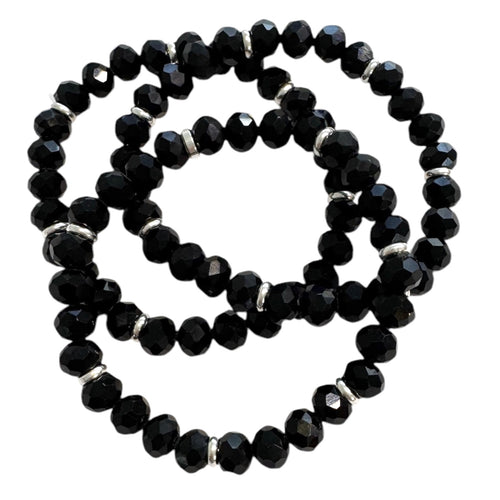 Lustre Bracelet - Black - 8mm Bead