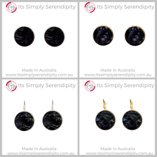 Black - Marble - Bezel Set