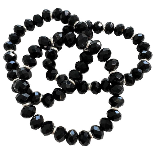 Lustre Bracelet - Black - 10mm Bead