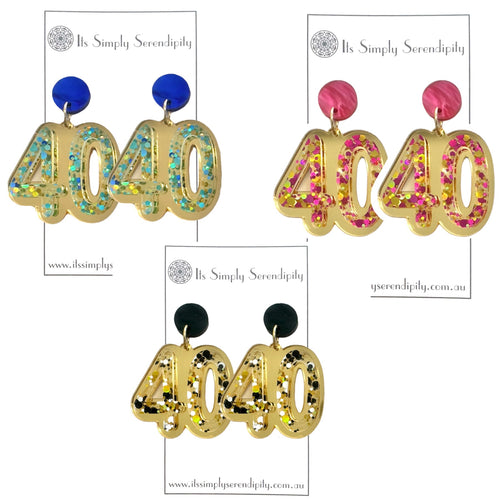 40th Birthday Number Earrings - Dangles