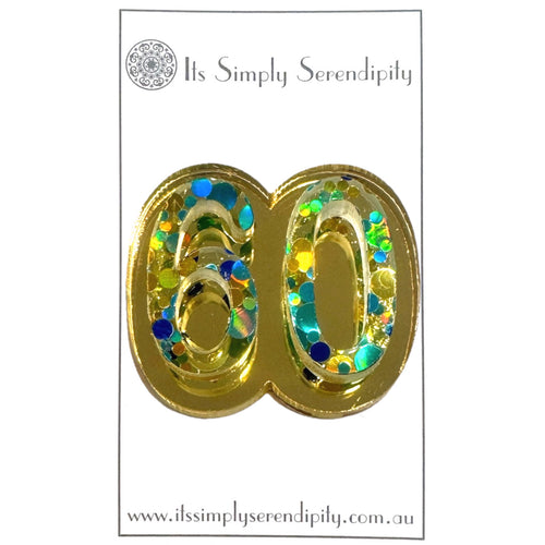 60th Birthday Number - Brooch