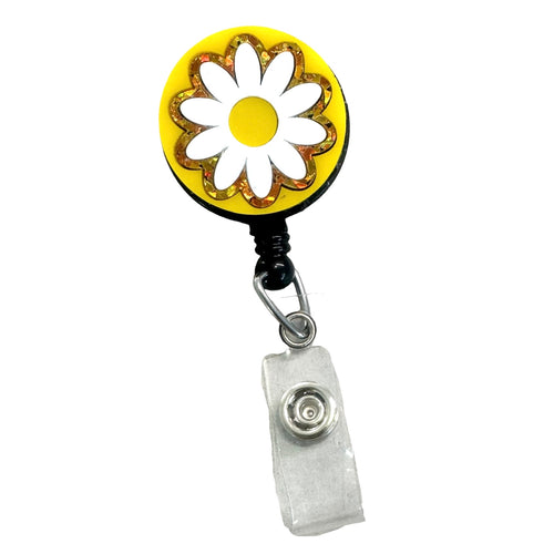 Badge Reel - Fresh As A Daisy - White