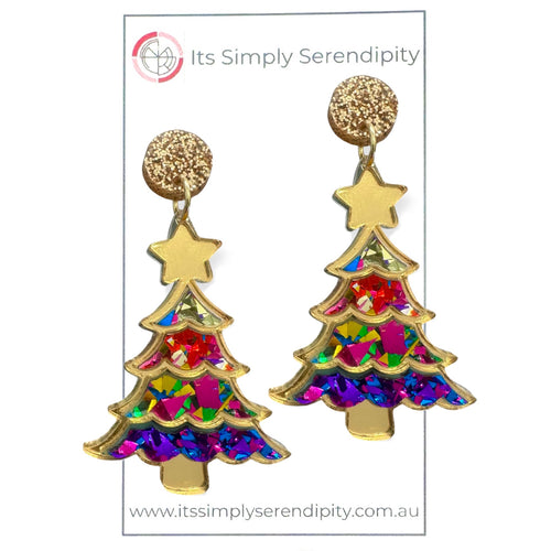 Christmas Tree Gold - Fun + Flashy + Festive - Dangles