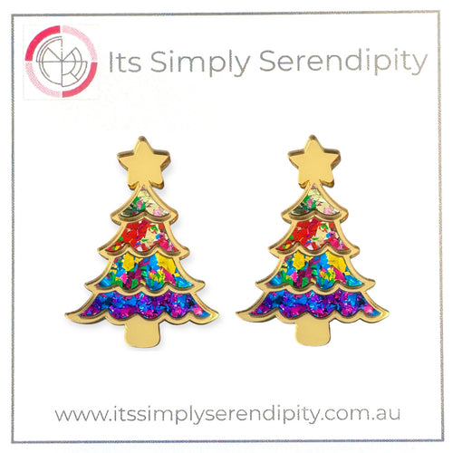 Christmas Tree Gold - Fun + Flashy + Festive - Stud