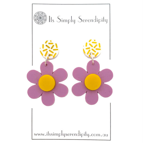 Bright Blooms - Purple Flower - Dangles