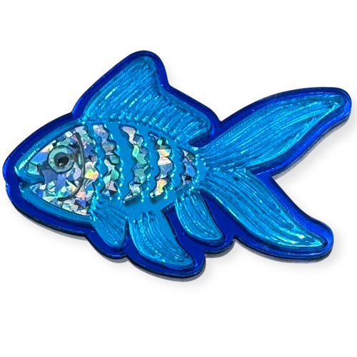 Blue-tiful Fins - Fish Brooch