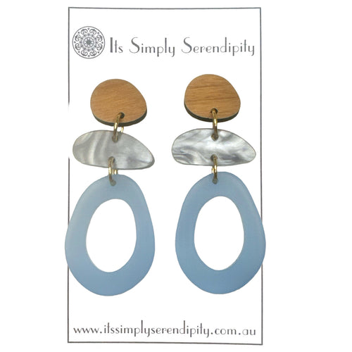 Organic Trio - Ice Blue & Frosted Blue - Dangles