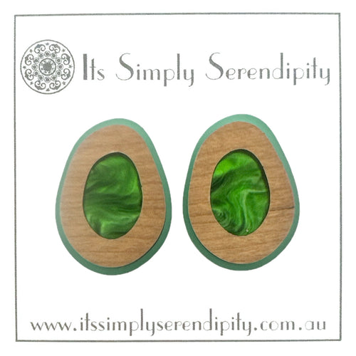 Organic Trio - Emerald & Frosted Green - Statement Studs