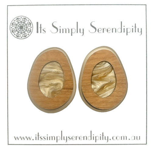 Organic Trio - Caramel & Frosted Cocoa - Statement Studs