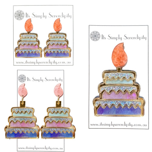 Birthday Cake - Pastels - Dangles