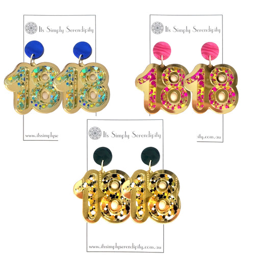 18th Birthday Number Earrings - Dangles