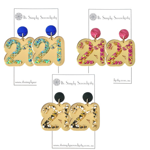 21st Birthday Number Earrings - Dangles