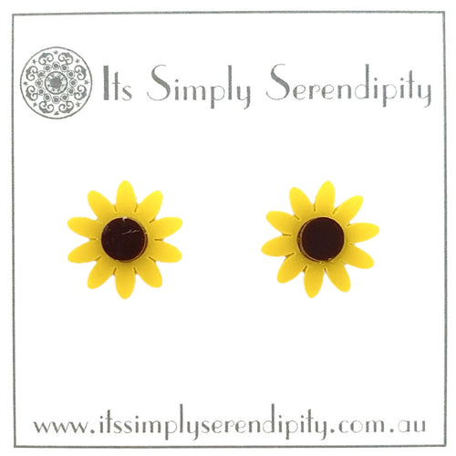 Sunny Sunflower Earrings - Mini Studs