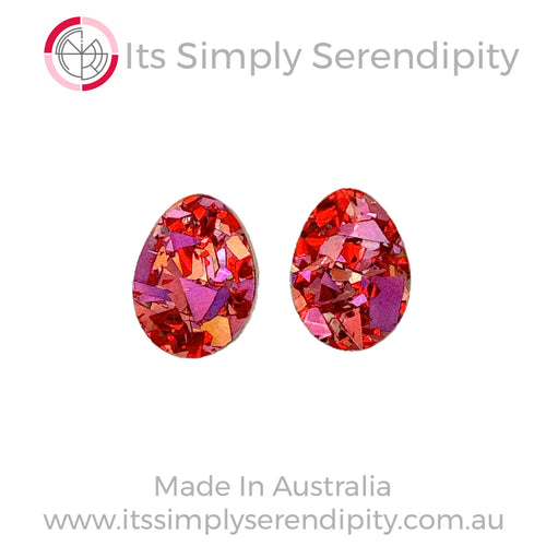 Easter Eggs - Cherry Pop Red - Mini Studs