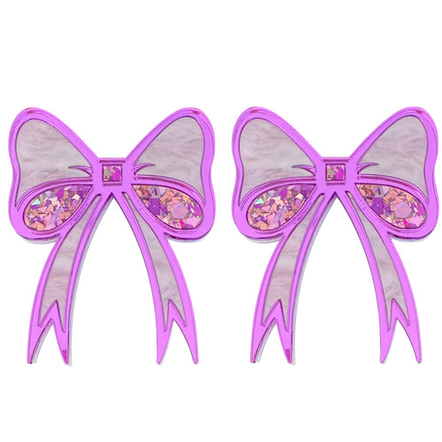 Bow-utiful - Stud Earrings - Purple